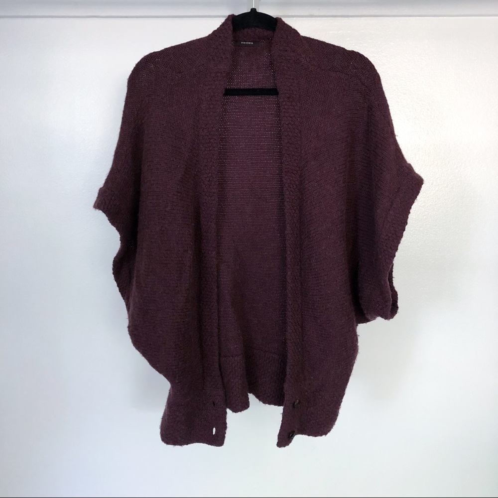 Tocca plum dolman sleeve cardigan sweater